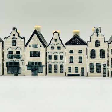 KLM Delft Blue Dutch Holland Canal House Amsterdam Row Houses Set, KLM Business Class Bottle Houses by LeChalet