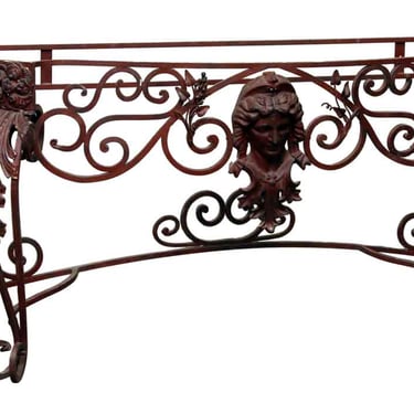 Red Wrought Iron Figural Console