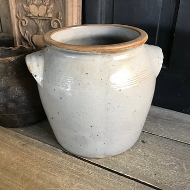 French Confit Jar, Stoneware Crock Pot, Utensils, Artist, Flower Vase, Rustic French Farmhouse Farm Table Cuisine 