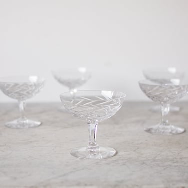 Cut Crystal Champagne Coupe Set of 5