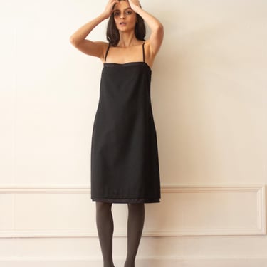 1990s Calvin Klein Minimalist Italian Wool Slip Dress 