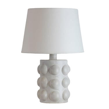 'Pastille' Satin White Glazed Ceramic Table Lamp by Design Frères