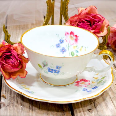 VINTAGE: Hutschenreuther Selb Bavaria Teacup & Saucer Set HUTSCHENREUTHE R Selb LHS Bavaria Painted Trio Tea
