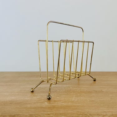 Vintage Mid Century Modern Gold Napkin Holder 