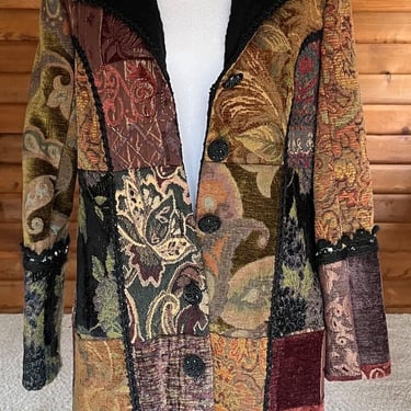 ZOE of California Multicolored Women's Tapestry Coat Size Small 