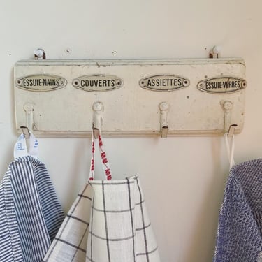 Beautiful charming old French wooden towel Rack- TWR 