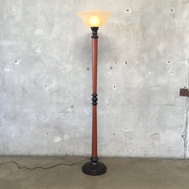 Torchiere Wood Floor Lamp