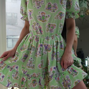 70s Vintage Handmade Gingham Dress – Cottagecore Puff Sleeve Prairie Style