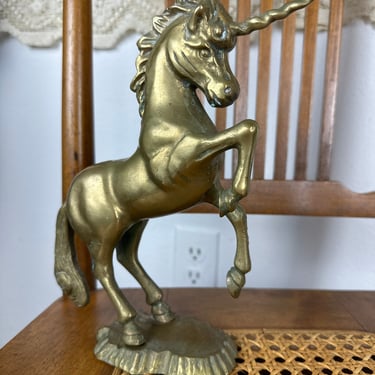 Vintage Magical Mythical Large Brass Unicorn 