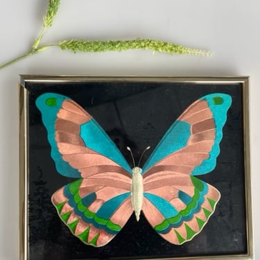 AUG SALE - Copper Metallic Butterfly Art