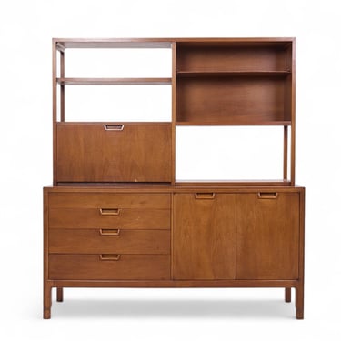 Mount Airy Janus Mid Century Walnut Credenza and Hutch - mcm 