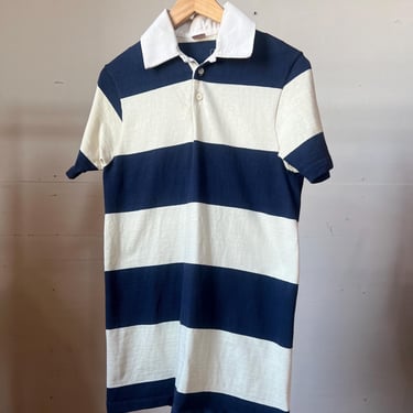 Sm Med, Vintage 1970s Chunky Stripe LEVIS Polo T-shirt, Cotton, F 