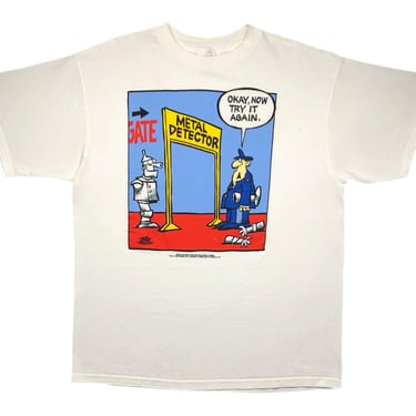 Vintage 1993 Mother Goose & Grim The Tin Man Metal Detector “Okay, Now Try It Again” Funny Comedic Graphic T-Shirt Size XL 