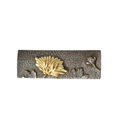 Jim Kelso Chrysanthemum Pin Sterling 18k Gold Hand Made Brooch 