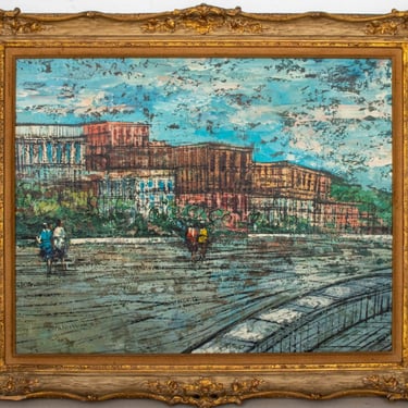 Illegibly Signed "Napoli Mergellina" Oil on Canvas