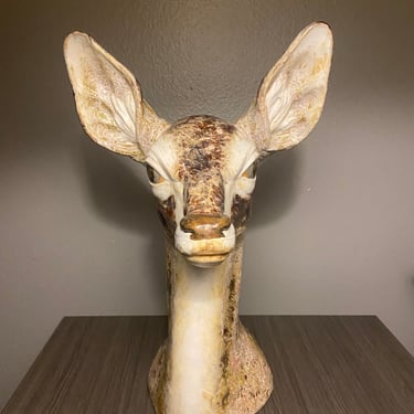 Lladro Porcelain Deer Head Sculpture - Retired Sculpture. Signed on base 