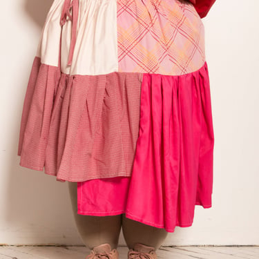 makmak - Pink Patchwork Asymmetrical Skirt (S-5X)