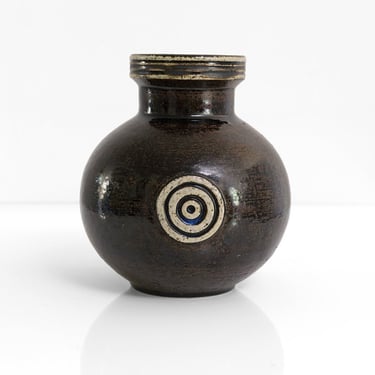 Britt-Louise Sundell spherical chamotte vase Gustavsberg, Sweden