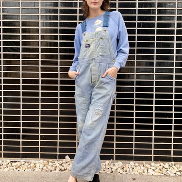 Baby Blue Patched OshKosh Overalls