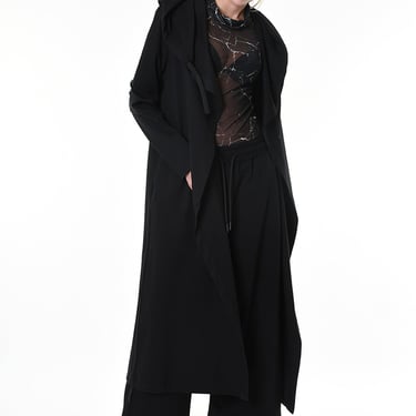 Hooded Ruche Detail Maxi Jacket