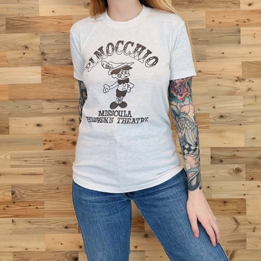 70's Vintage Soft Thin Pinocchio Missoula Children's Theatre Tee Shirt T-Shirt 
