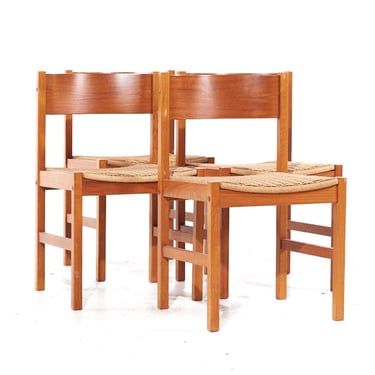 Peter Hvidt Style Mid Century Teak Dining Chairs - Set of 4 - mcm 