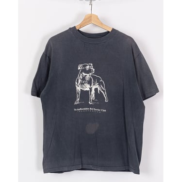Vintage Staffordshire Bull Terrier T Shirt - Unisex XL | 80s 90s Staffy Club Faded Dog Breed Graphic Animal Tee 