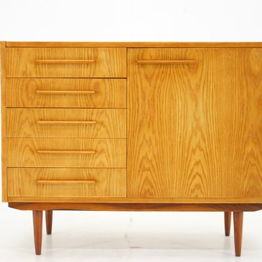 1970s Maple Cabinet or Chest Of Drawers, Czechoslovakia 