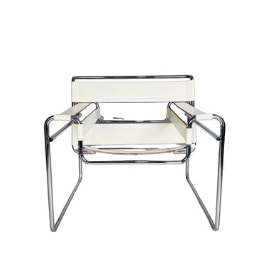 Original Wassily armchair Knoll International Marcel Breuer white 