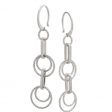 Earrings | Silver Multi Circles with French Hook