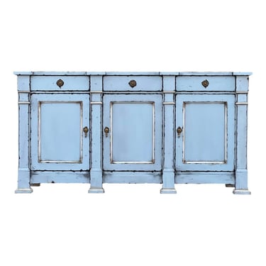 Gustavian Style Hickory White Sullivan Hand Painted Sideboard Credenza 