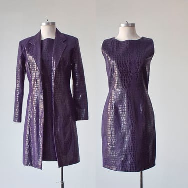 Purple Alligator Print Skirt & Jacket 