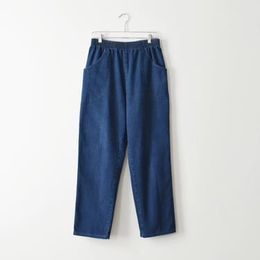 vintage denim utility pants, 90s high waist pull on jeans 