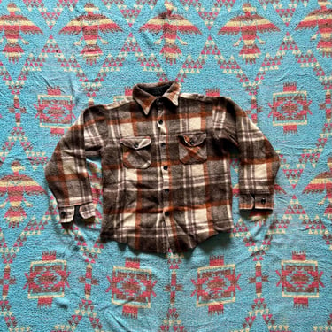 Vintage Wool 1950s Heavy Plaid Shirt 