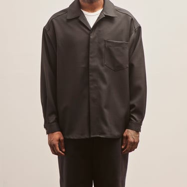 Lownn Wool Minimal Shirt, Black