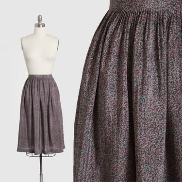 Charese Paris floral silk skirt | Vintage 70s French silk floral skirt 