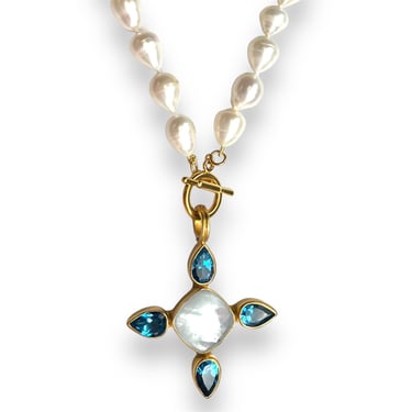 London Blue Topaz Pearl Necklace