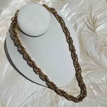 Big Ring Gold Rope Chain Necklace