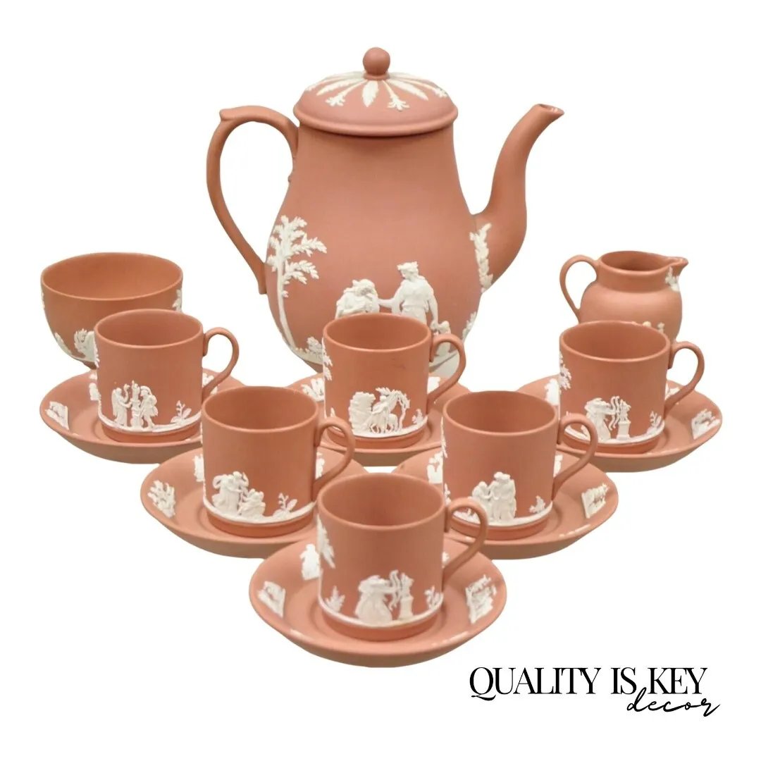 Wedgewood Terracotta Jasperware Miniature Tea Set Demitasse Cup