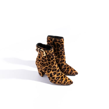 PRADA Leopard Mohair Ankle Boots (Sz. 37)