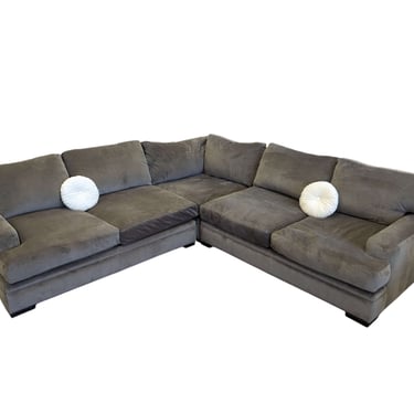 Green Cindy Crawford C-Shaped Sectional