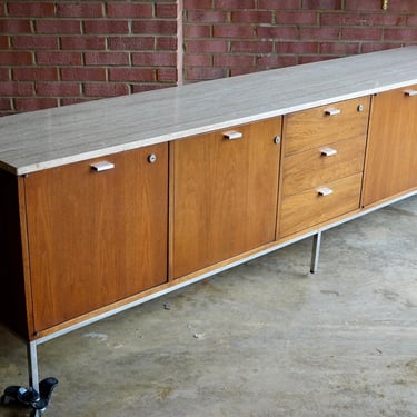 1960s Large Harvey Probber Credenza with Marble Top 