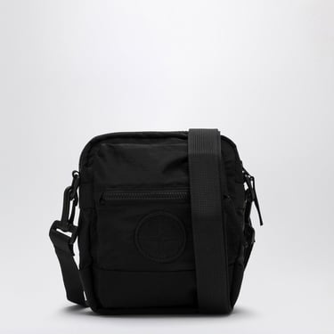 Stone Island Black Nylon Shoulder Bag With Compass Logo Men