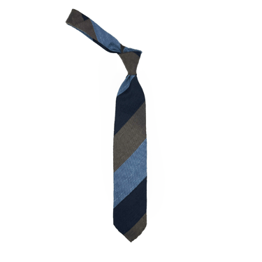 Paolo Albizzati Blue stripe 100% silk tie made in Italy