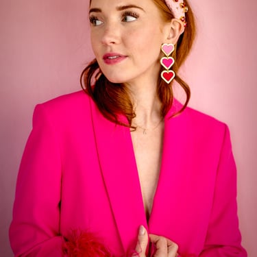 Sample Sale Pink &amp; Red Satin Heart Dangles
