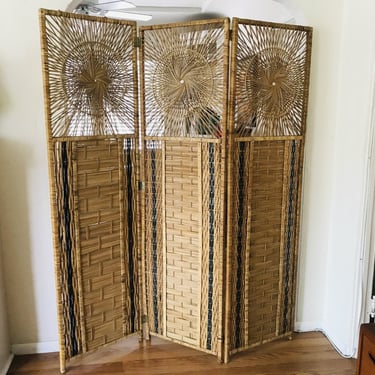 On Hold-BOHO CHIC Woven Screen | Room Divider | Rattan 