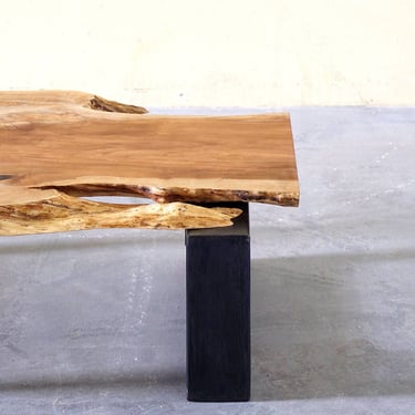 live edge coffee table from urban salvage maple and high recycled content steel 