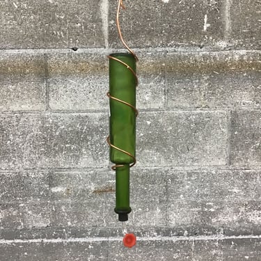 Green Glass Bottle Birdfeeder (Seattle)