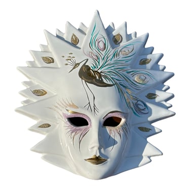 Sunburst & Peacock Decorative Wall Hanging Mask 