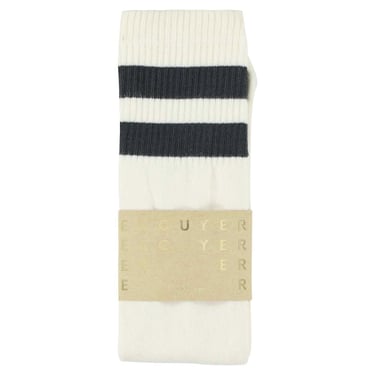 Unisex Socks in Cream + Navy